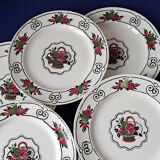 6 flat plates Boch Frères La Louvière. Melba