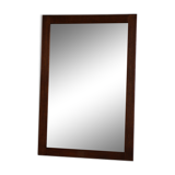Beveled mirror grooved wood