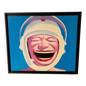 Yue minjun - the astronaut's smile - 60 x 50 cm - reproduction