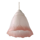 Mid-century white and pink glass suspension French vintage 1950