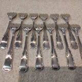 12 silver-plated oyster forks by silversmith Ercuis Valencay