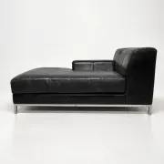 IKEA Kramfors black leather chaise longue