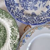 Mismatched antique dinner plates