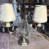 Lampe ancienne en laiton 2 branches