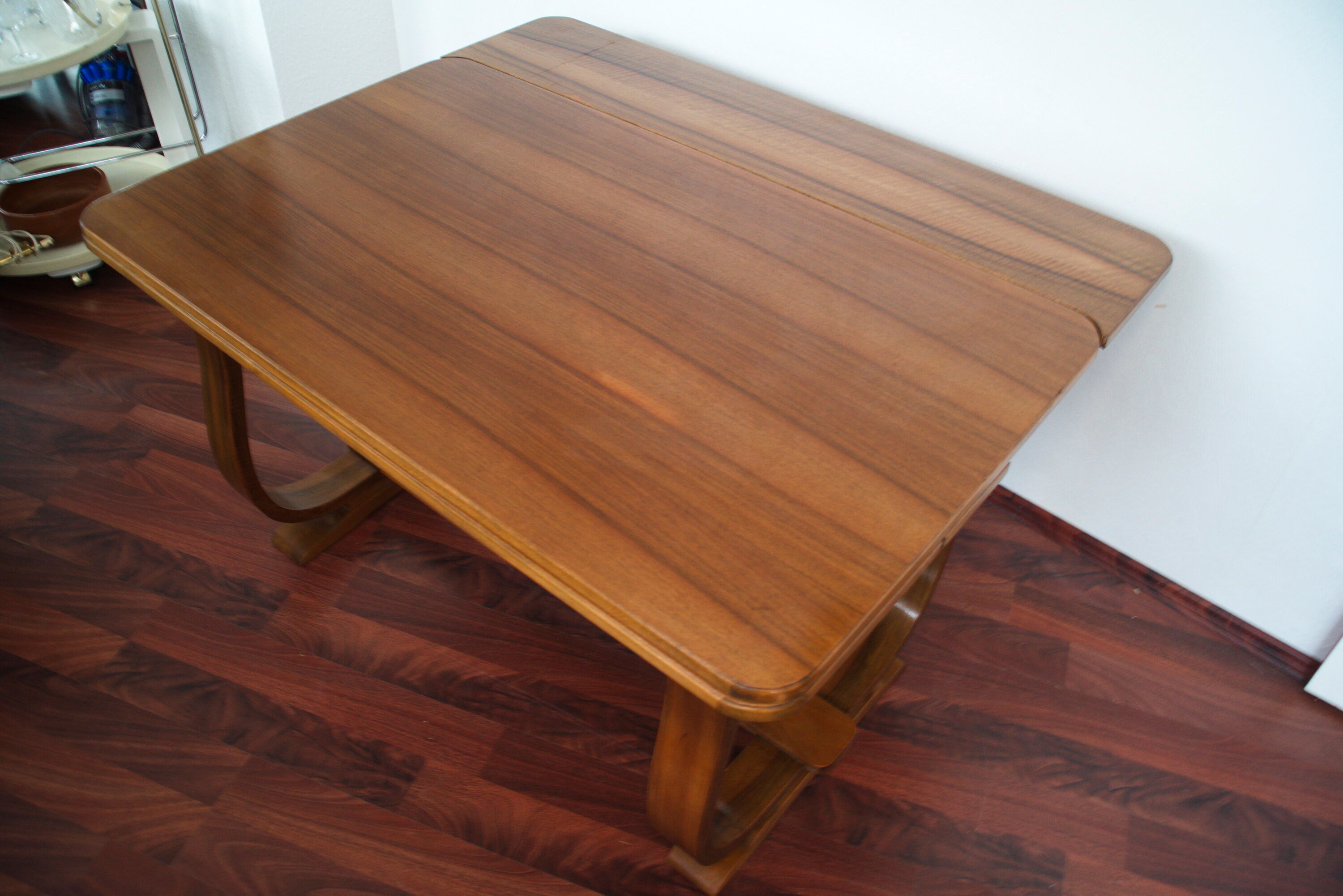 Art Deco Walnut Coffee Table Coffee Table Extendable Long Side 1920s 1930s 1940s Selency
