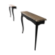 Duo de consoles en bois, relookées en noir et bois
