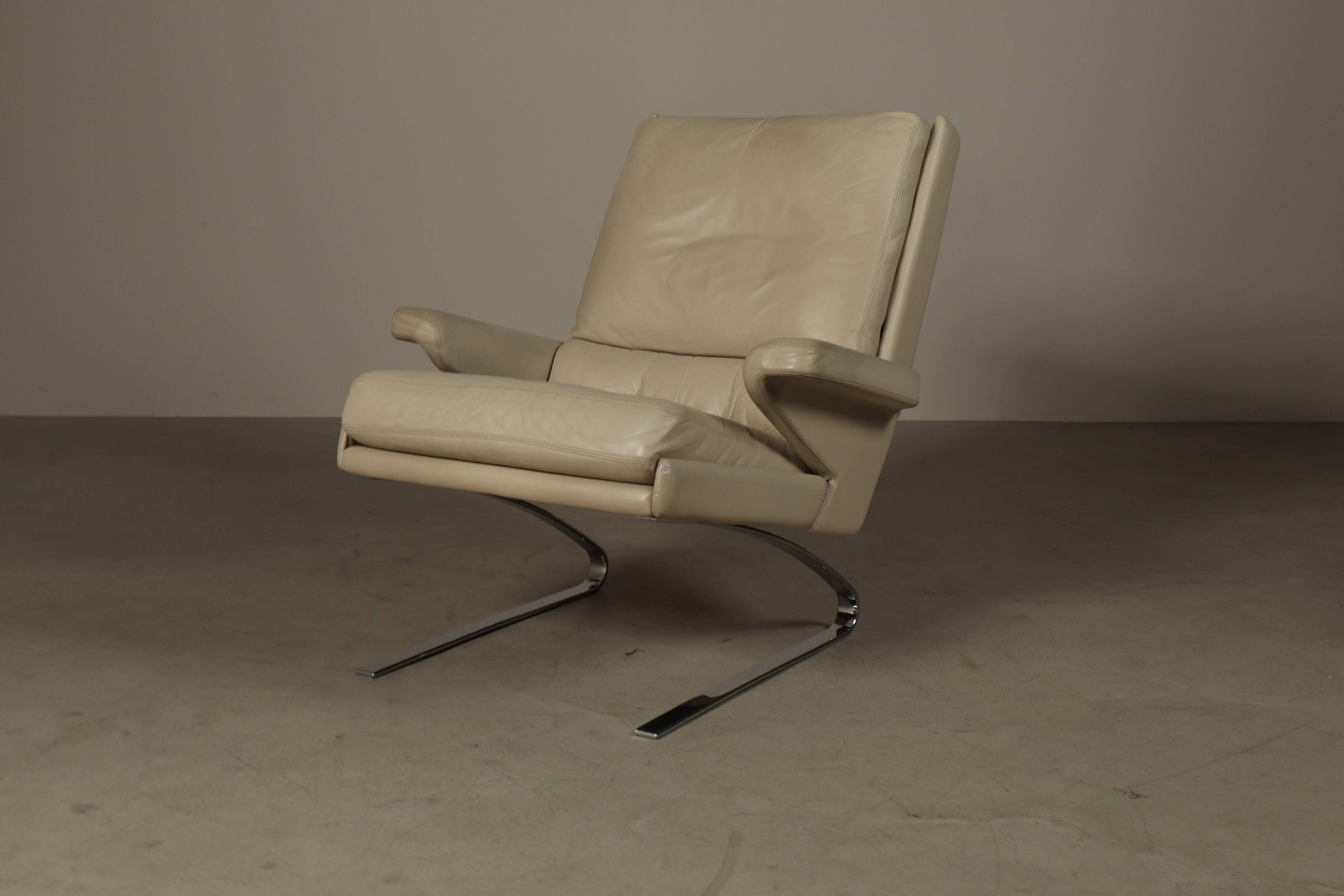 Leather "Swing" lounge chair with ottoman for COR Germany, 1960's