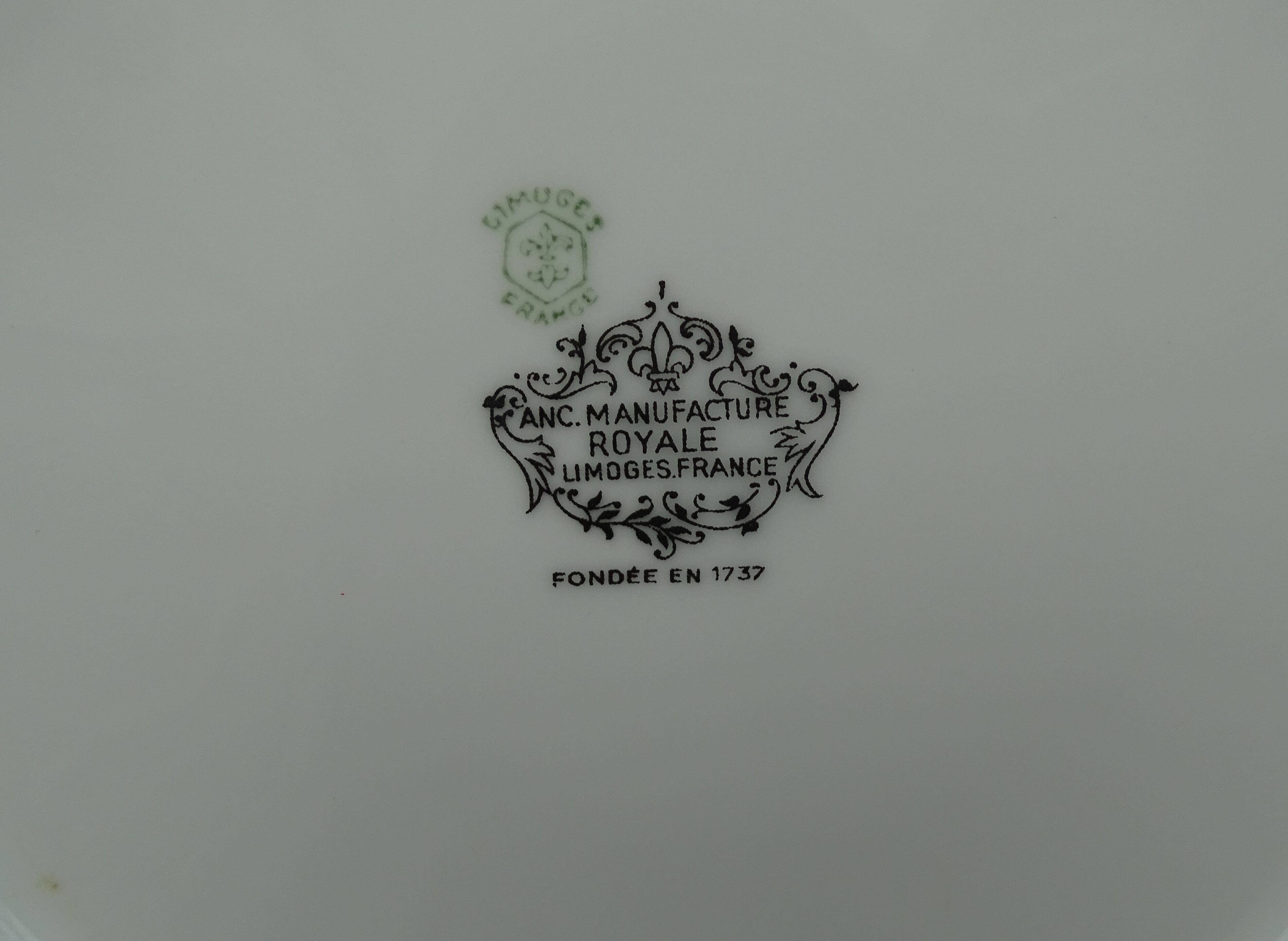 4 White de-serve plates Limoges