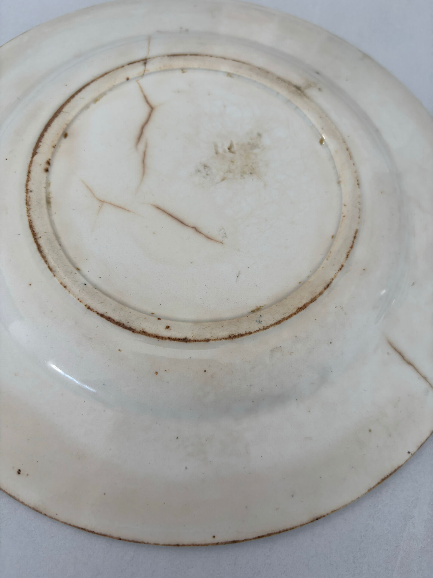 Flat plate iron earth Gien French earthenware eagle decoration - faience