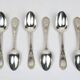 Box of 11 small spoons in Marly style CL in silver-plated metal – late 19th century