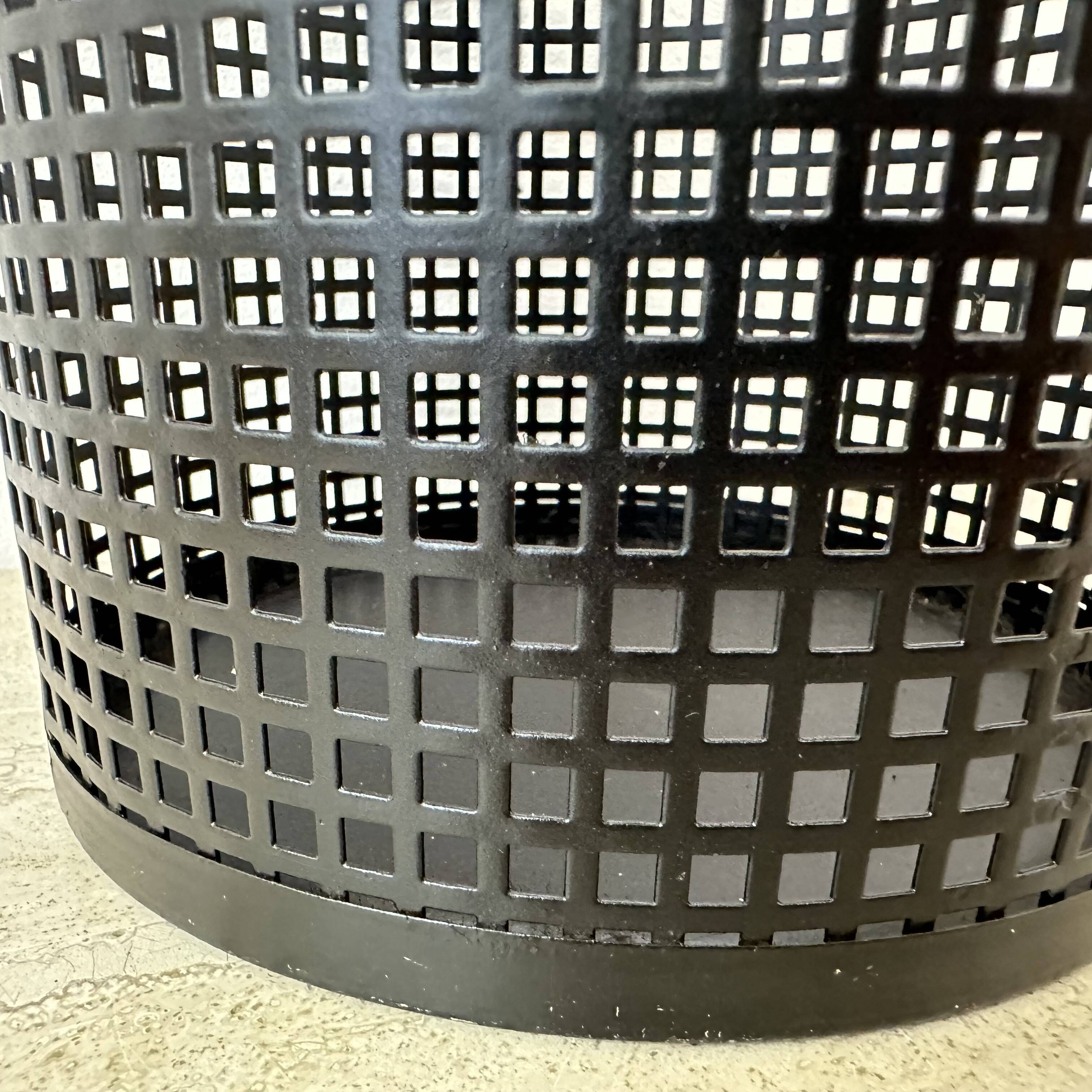 Mid century design perforated metal basket / bin , 1970s