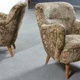 Pair of armchairs flower 50s