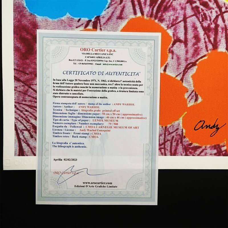 Lithographie en édition limitée "Fleurs" par Andy Warhol par CMOA. Après