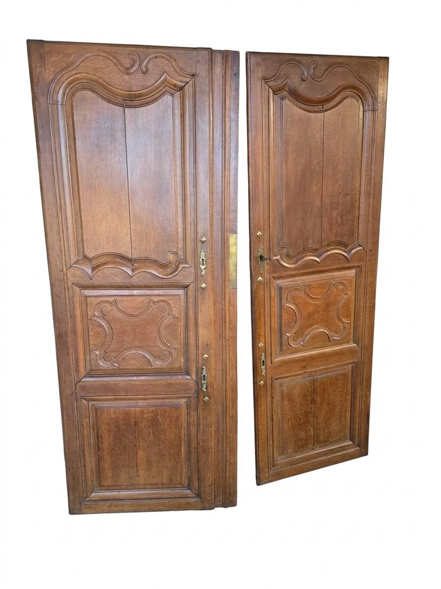 Pair of 19th-century oak cupboard doors