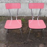 Set of 2 chairs in formica Red