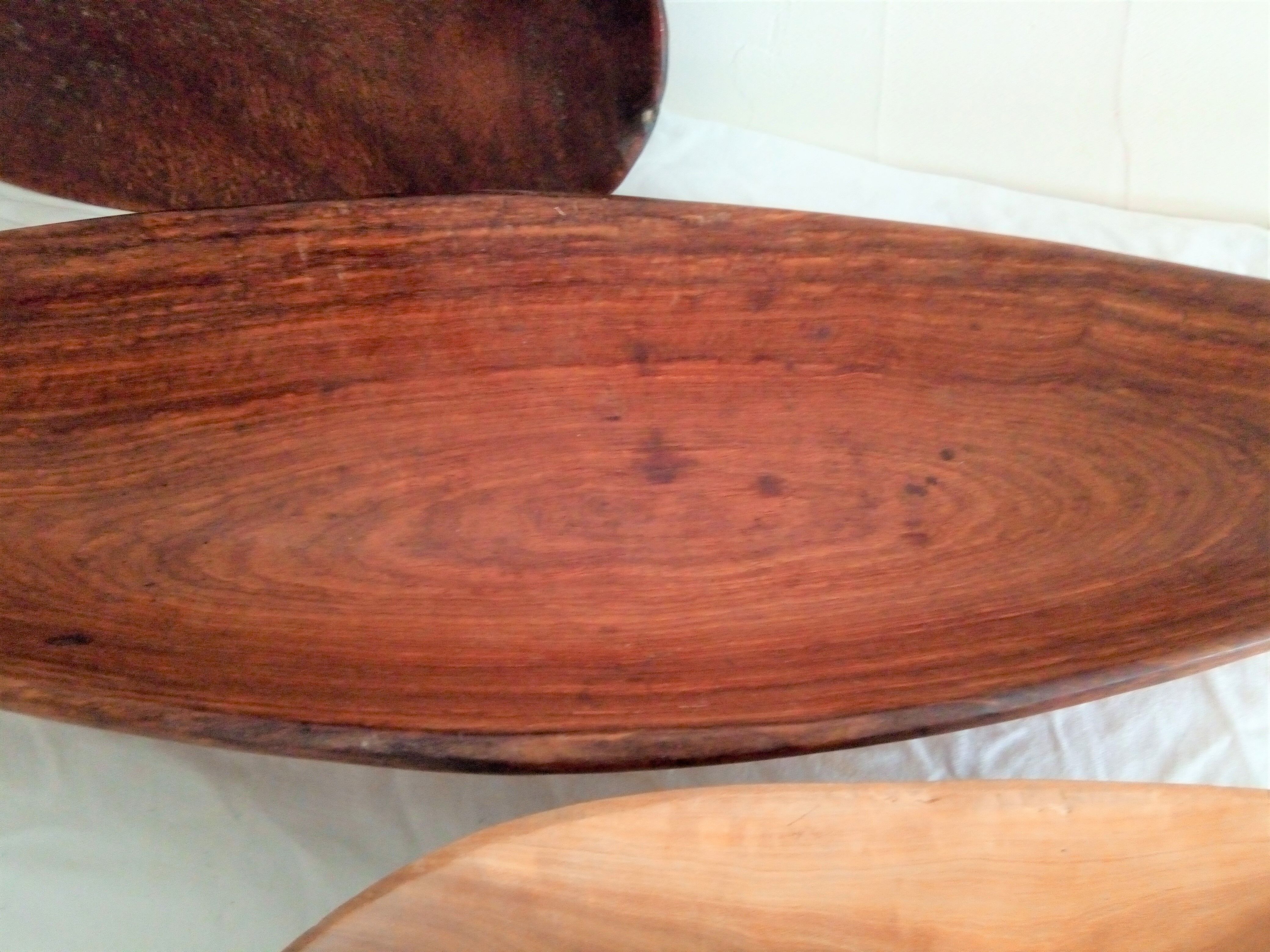 Lot of 3 African wooden dishes