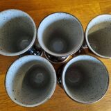 Set of 5 glazed stoneware mazagrans