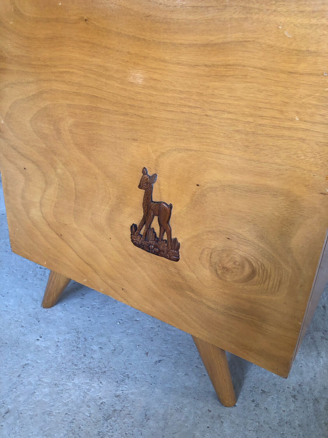 Scandinavian children's bed year 60 with rattan