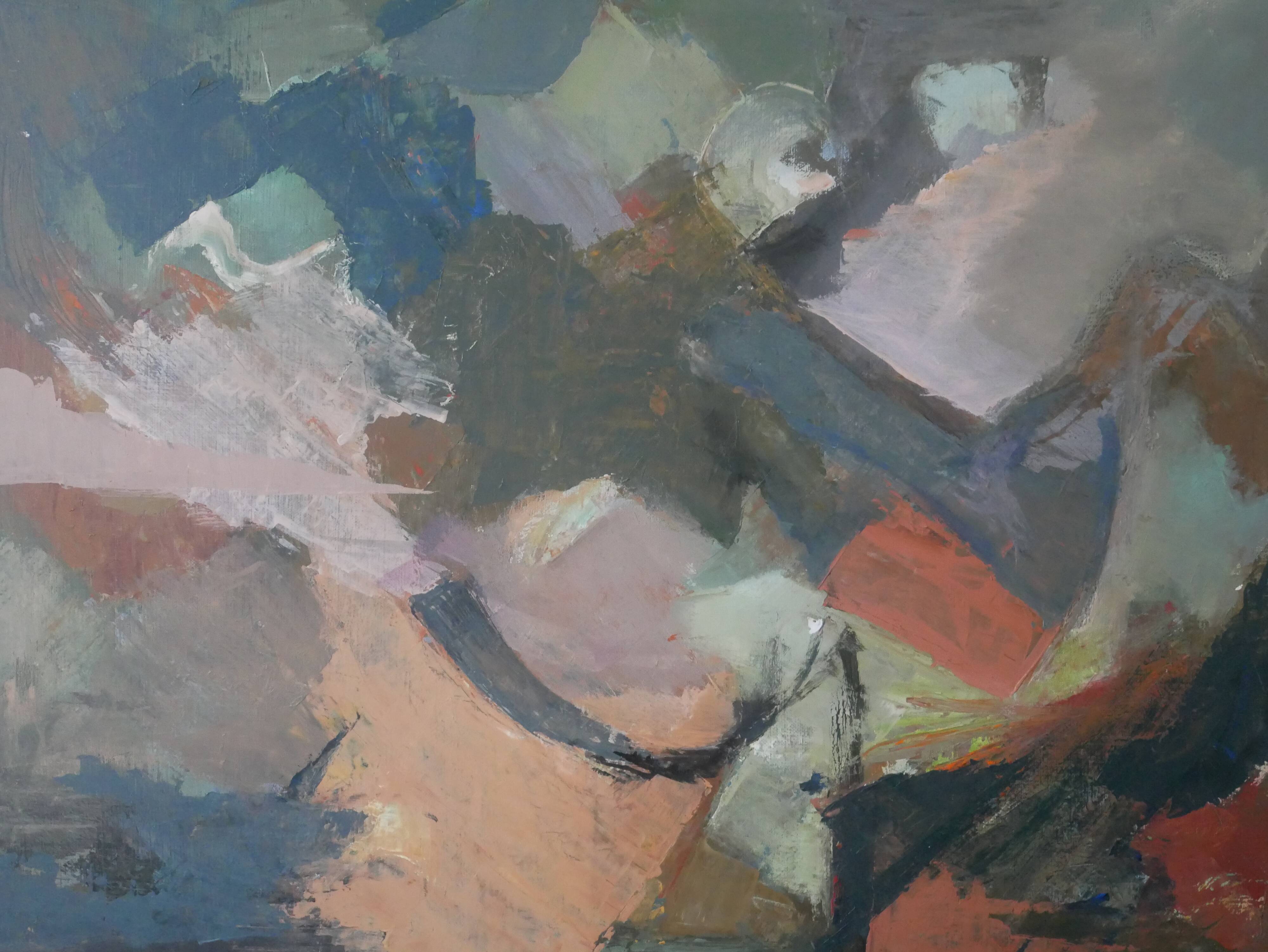 Oil painting on linen canvas, contemporary abstract art, 80s/90s