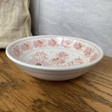 HB-Henriot earthenware bowl, pink floral decoration, France