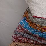 Hand-woven handmade cushion cover made from recycled cotton