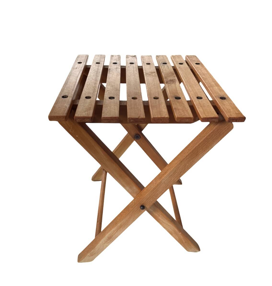 Folding wooden stool