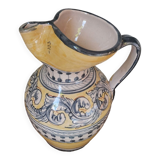 Vintage hand-painted carafe signed ceramic plant pattern