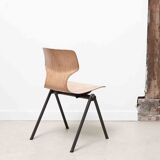 Vintage stackable chair Galvanitas S30 arched beech grey
