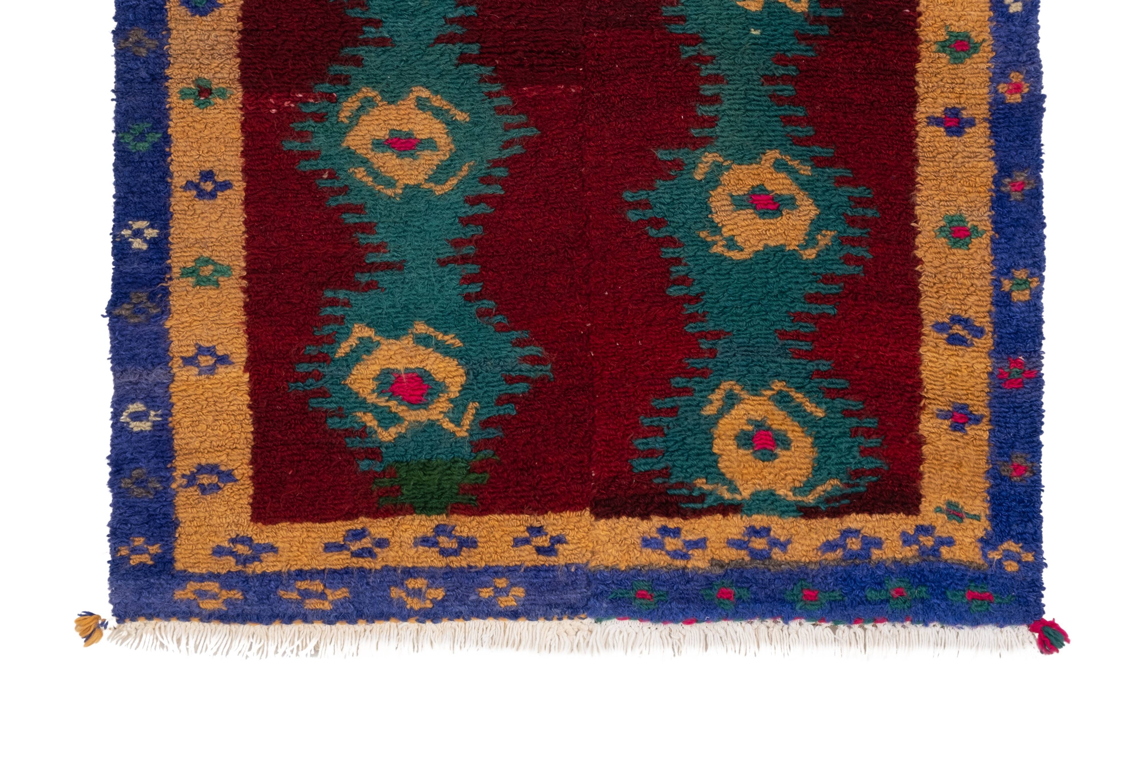 1970 Vintage Handmade Turkish Small Tulu Rug , 3'7'' x 4'4''