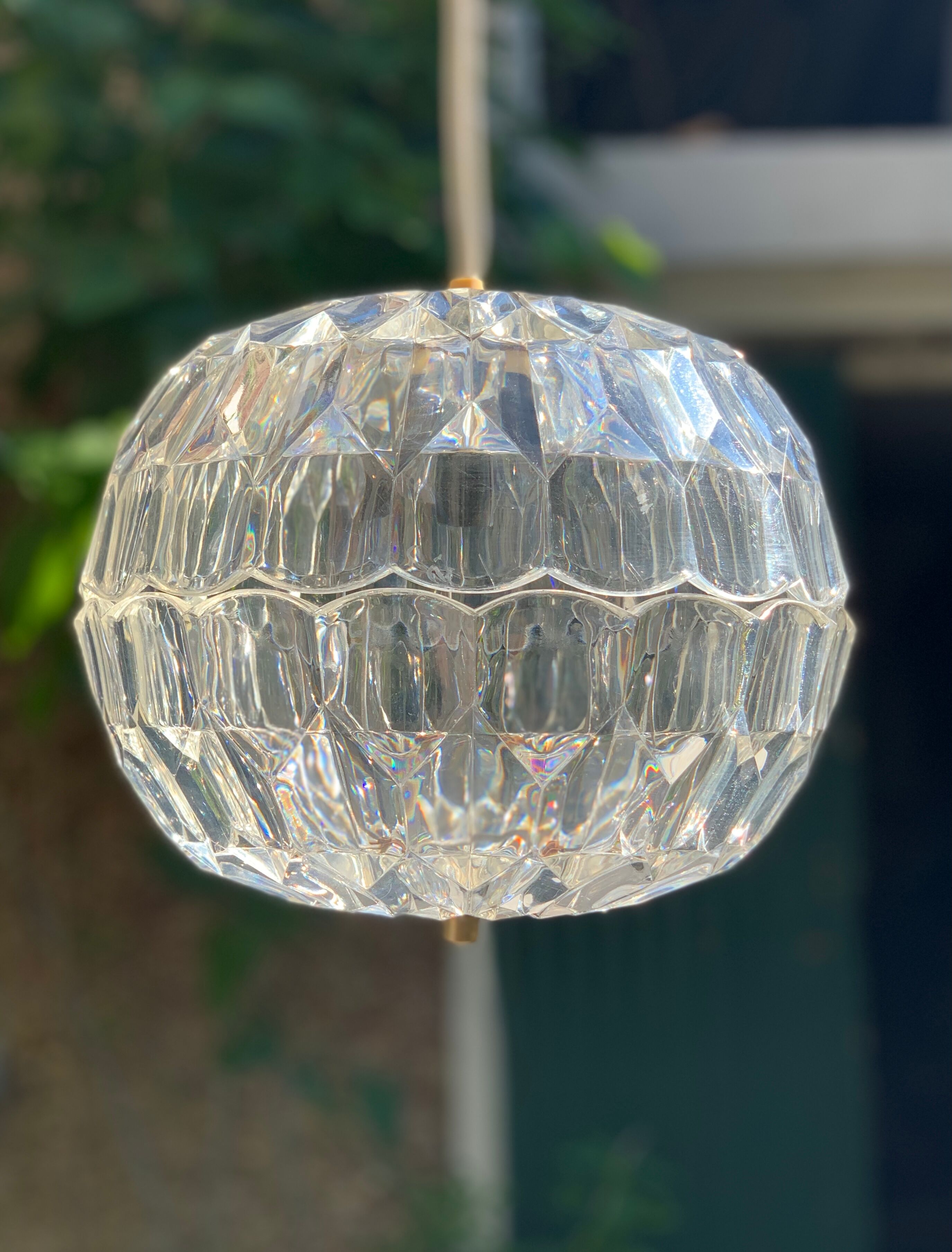 Vintage faceted plexiglass pendant lamp