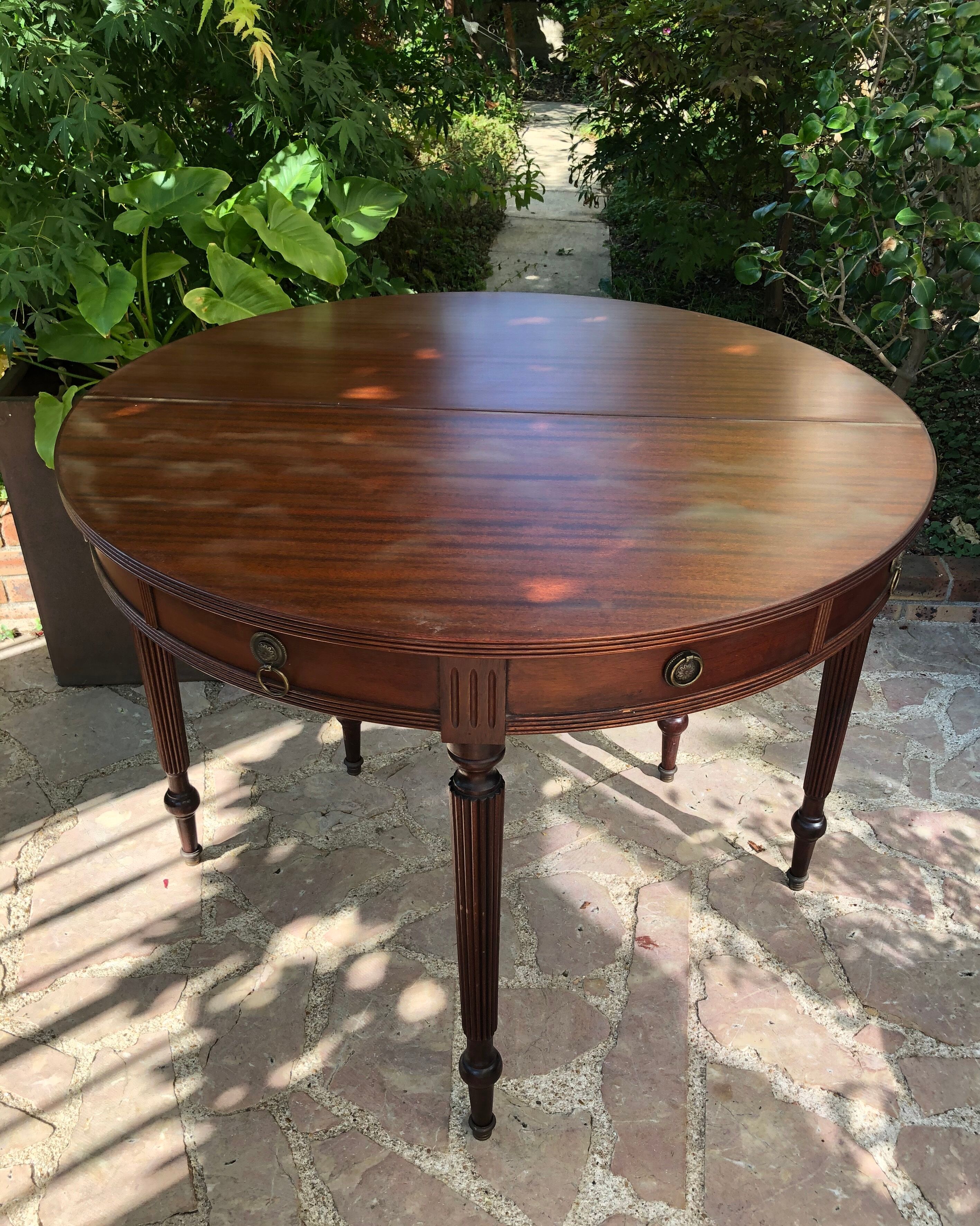 Louis XV-style half moon table