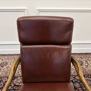 Fauteuil de bureau Chesterfield classique en cuir bordeaux