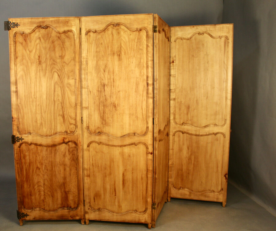 4 Vantaux Screen In Merisier Style Louis XV double-sided