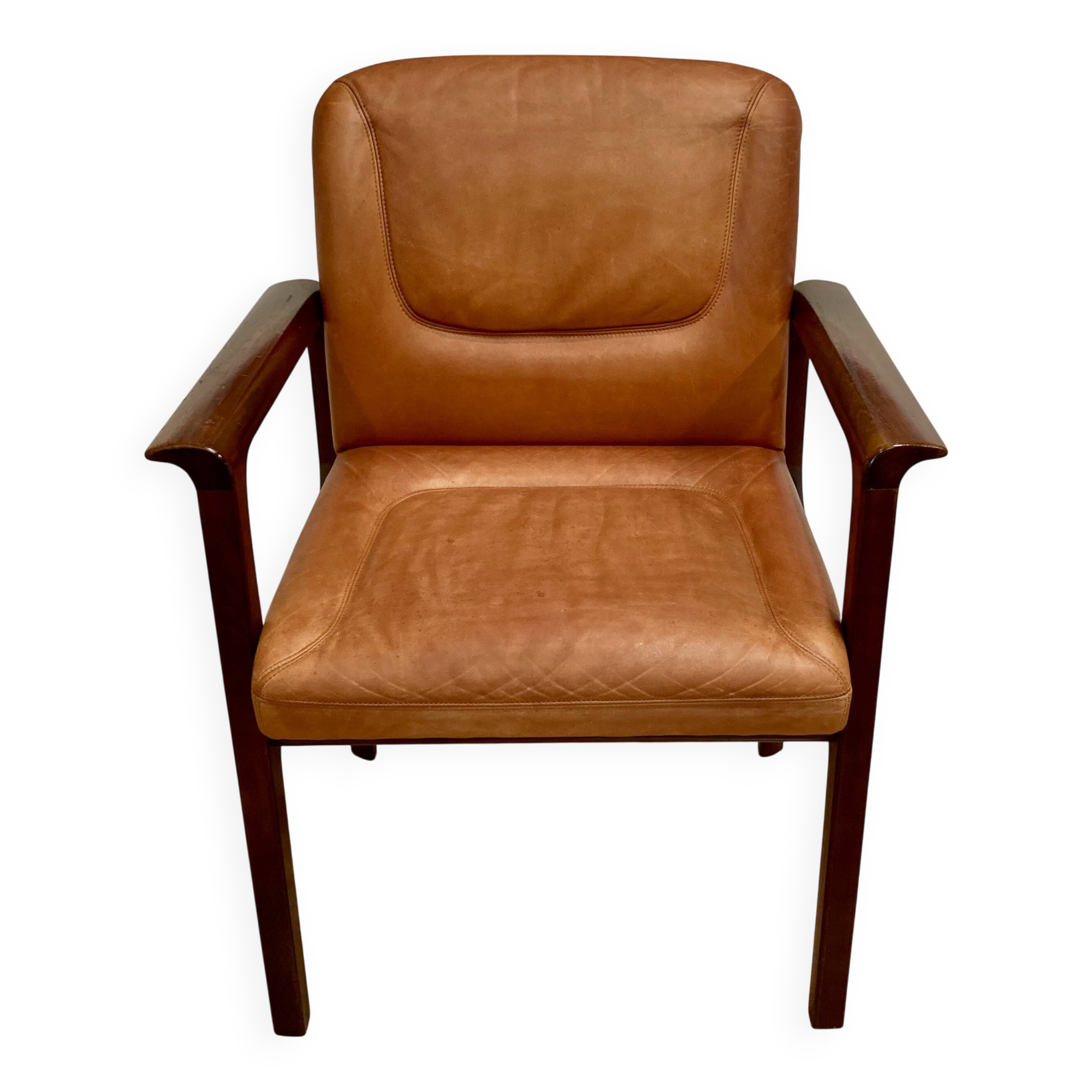 FAUTEUIL CUIR "DESIGN 1960".