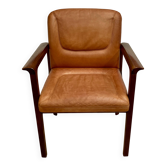 FAUTEUIL CUIR "DESIGN 1960".