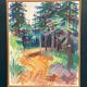 Swedish Oil on Canvas “Spår” by Gustaf Höglund, Vintage & Framed 57 × 49 cm