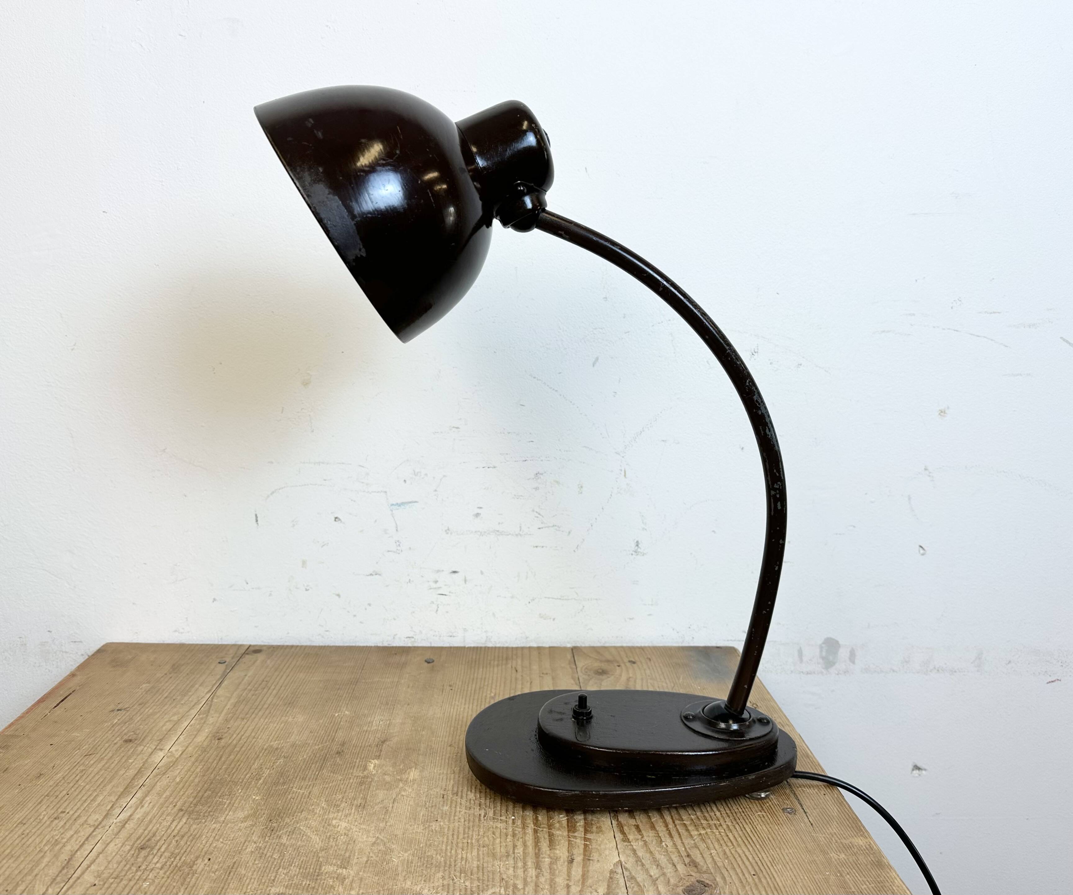 Vintage brown adjustable table lamp, 1960s