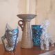 Large stoneware candle holder