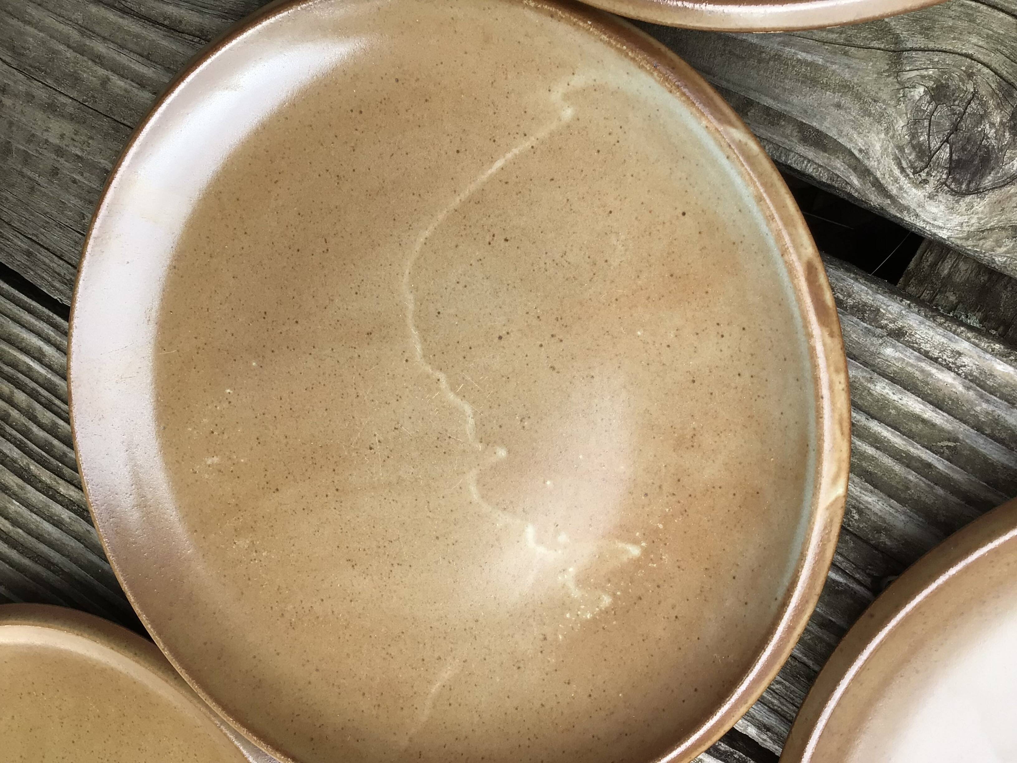 10 Assiettes plates Grès de Brenne France