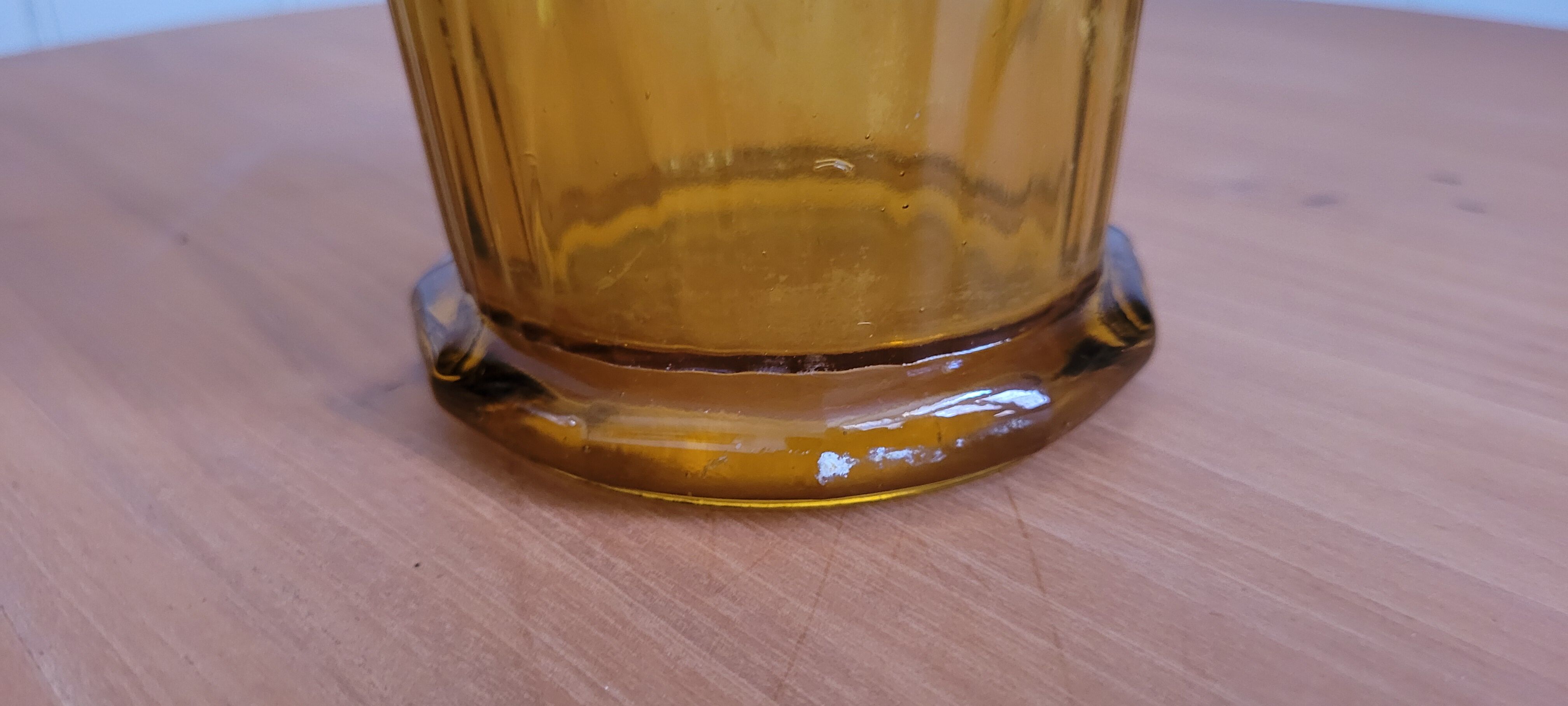 Amber glass vase