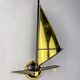 Pair of midcentury brass "sailboats" wall sconces, Italy 1960s