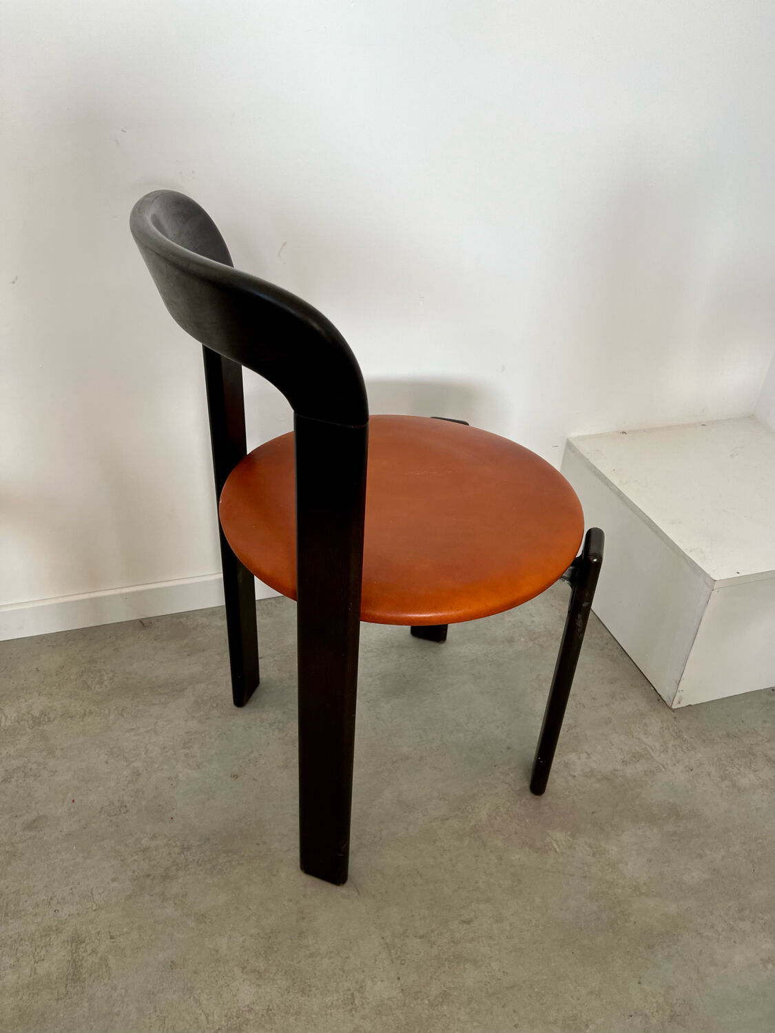 6 wooden chairs and imitation leather design Bruno Rey for Dietiker vintage year 60