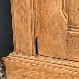 Parisian art deco wardrobe in solid raw oak, removable