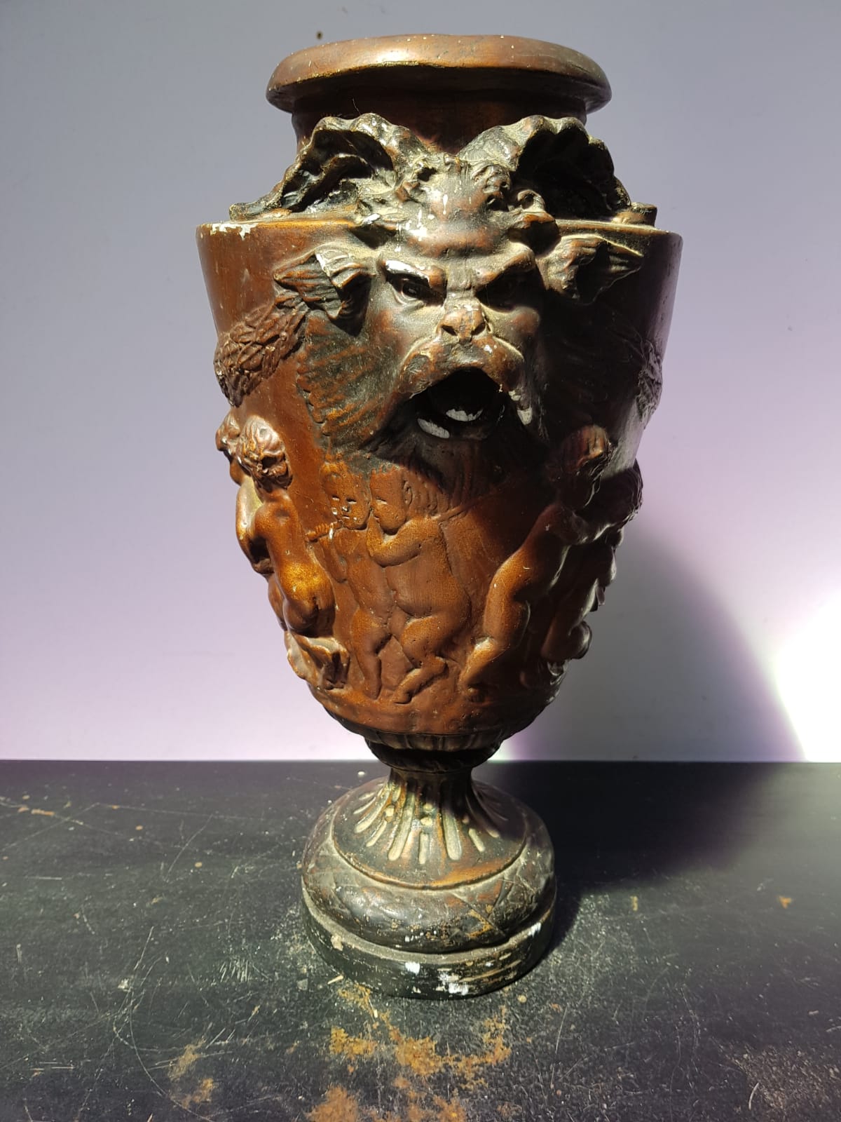 Bas-relief Ange Chérubin En Staff (plâtre Renforcé) – 59x49cm – Neuf