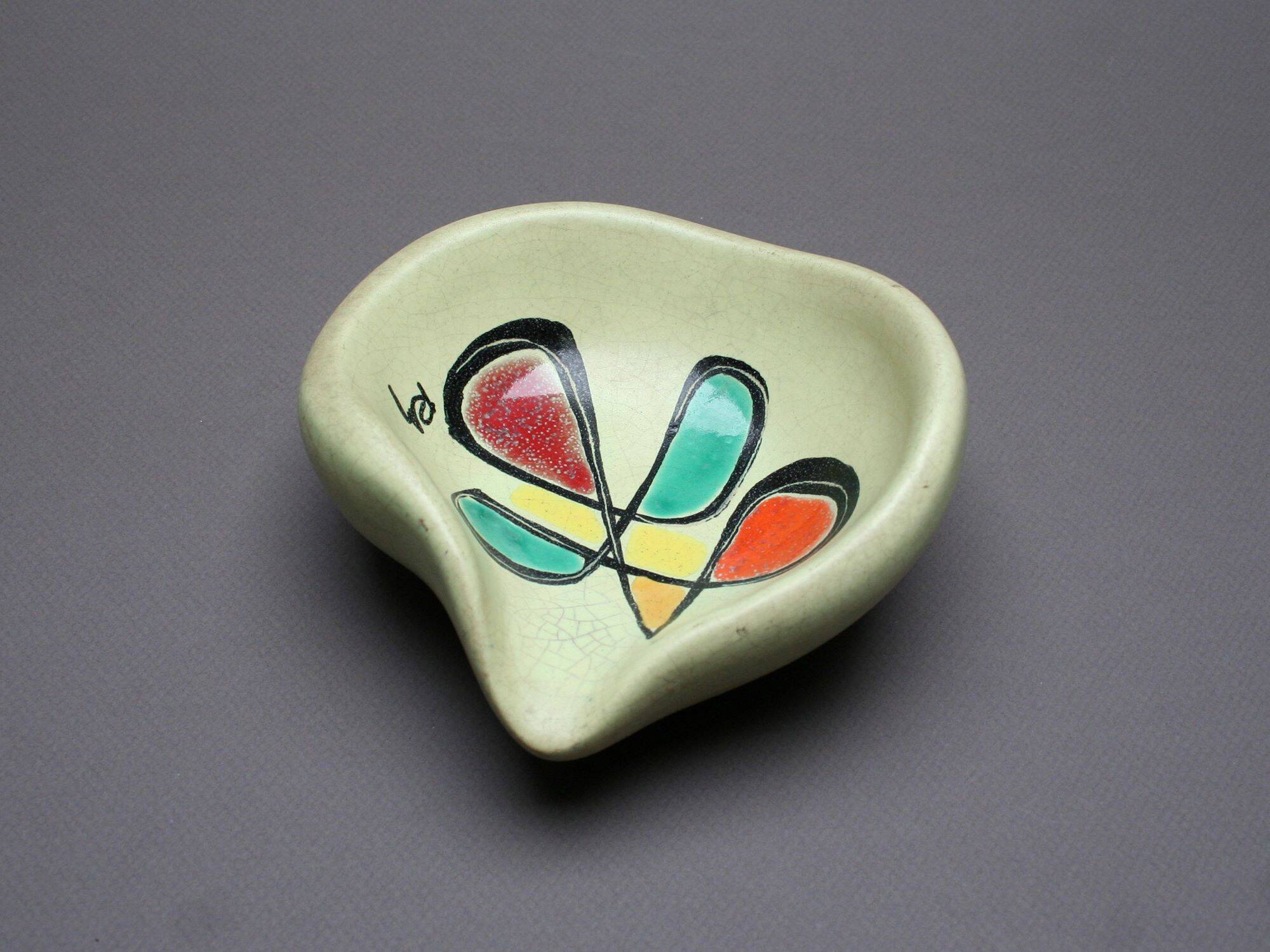 Empty pocket signed in pottery abstract pattern 1950s