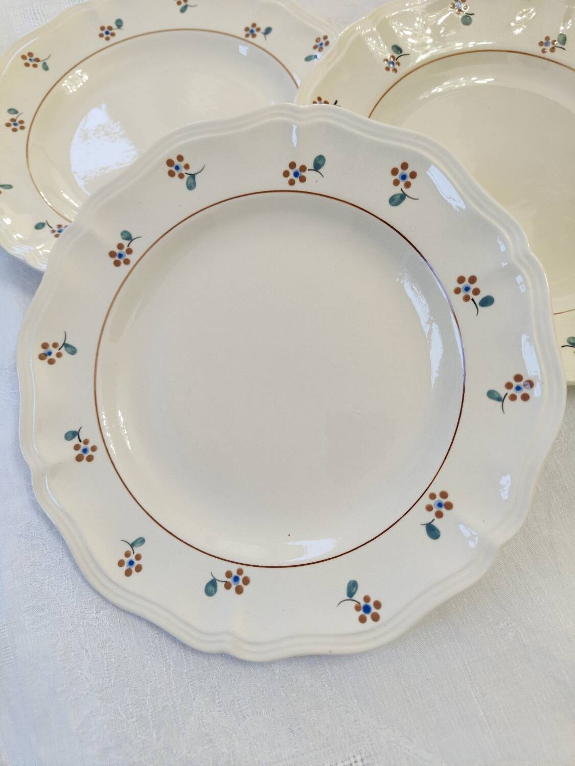 Set of 10 plates + 10 soup plates Arromanches Sarreguemines model