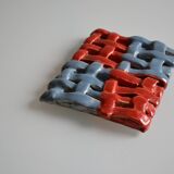 Vintage 1970 woven ceramic rest or trivet