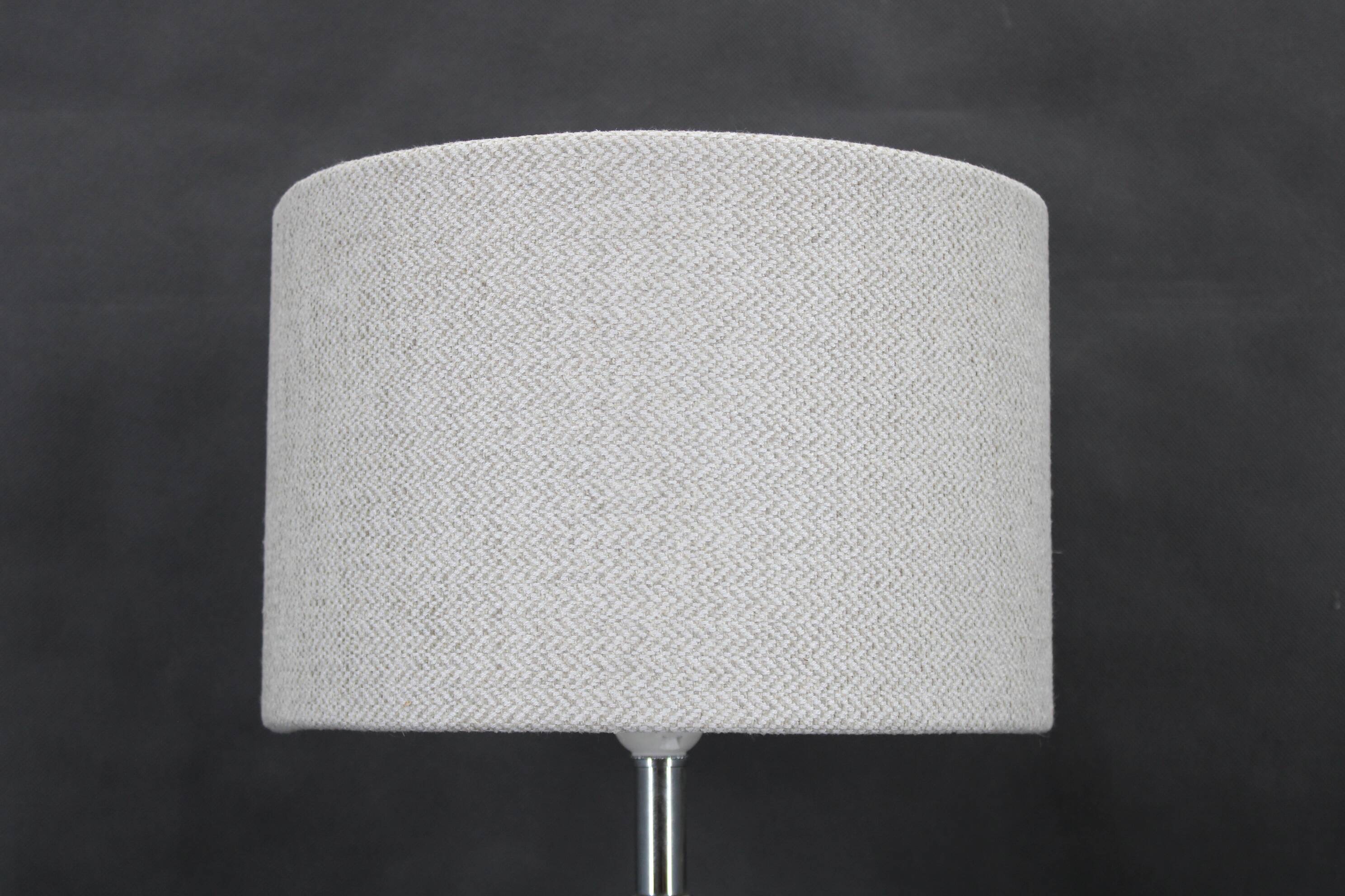 1970s Italian Glass Table Lamp with Boucle Fabric Shade