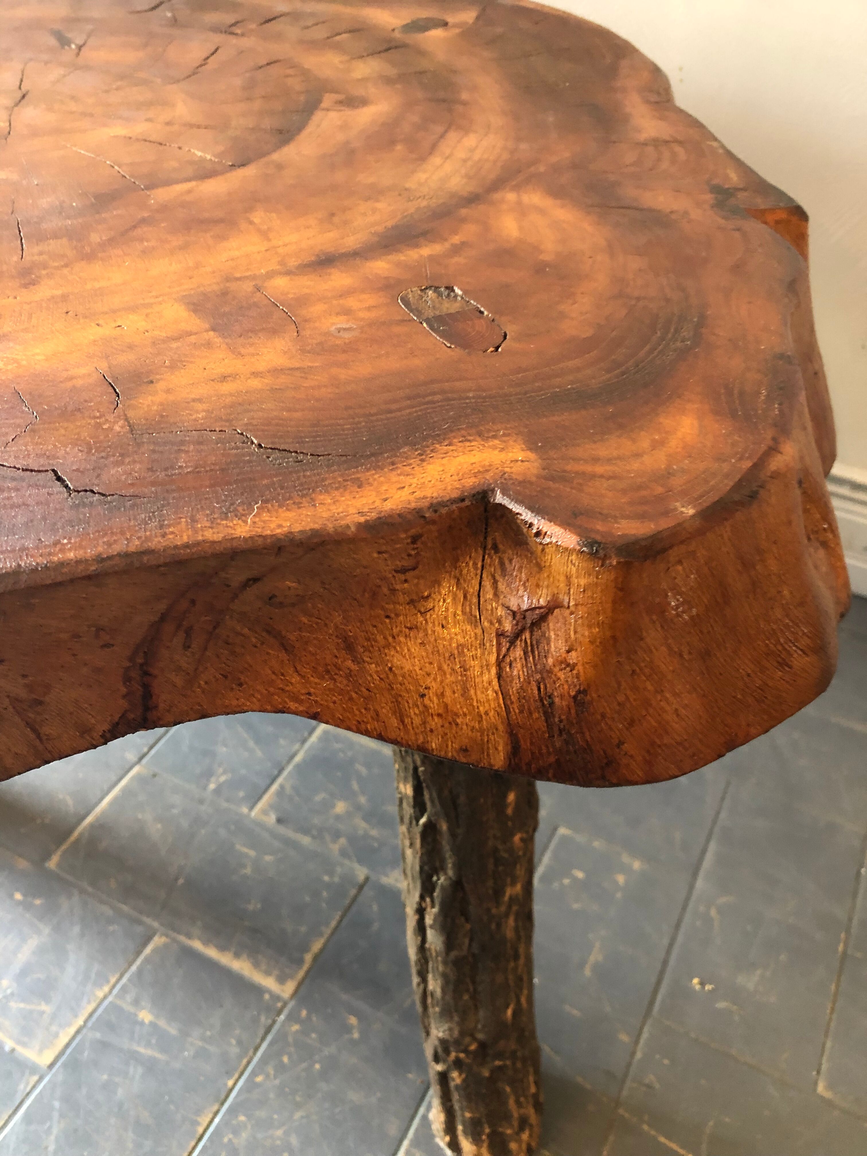 Brutalist oak coffee table