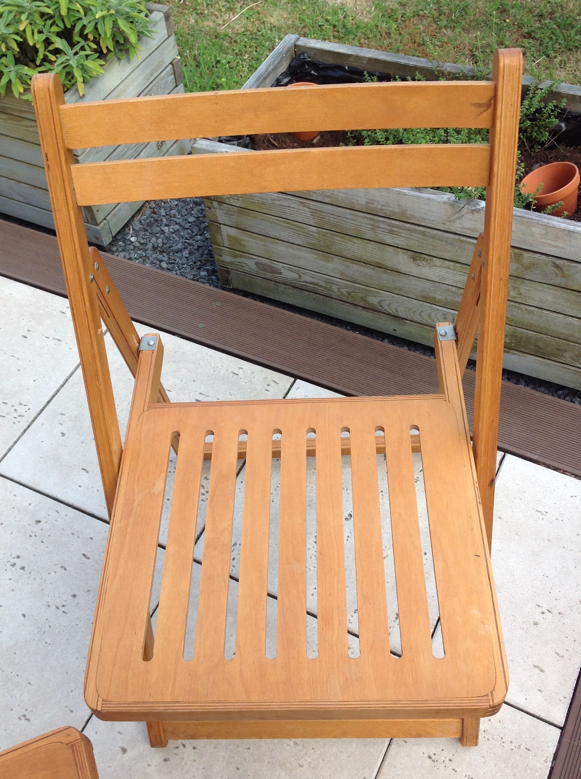 Pair of folding chairs Scandinavian style 60/70